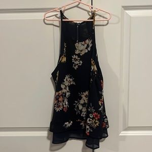 Blue floral tank